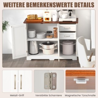 Costway  Πολυλειτουργικό Ντουλάπι Αποθήκευσης 100 x 40 x 78 εκ με Ρ...