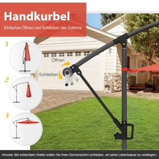 Costway Αναδιπλούμενη Ομπρέλα Κήπου με Ηλιακά LED Φώτα και Περιστρο... Costway Αναδιπλούμενη Ομπρέλα Κήπου με Ηλιακά LED Φώτα και Περιστρο...