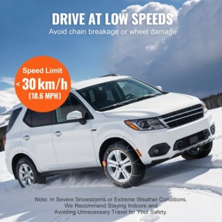 Αλυσίδες Χιονιού VEVOR από Μαγγανιούχο Ατσάλι - Σετ 2 Τεμαχίων  XDL...