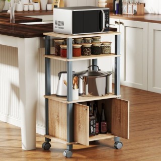 Costway Κουζινόκαρρο με Ρόδες και Αποθηκευτικούς Χώρους 60 x 40 x 9...