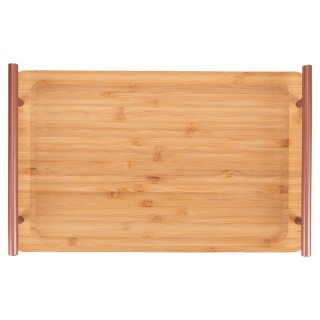 Villa DEste  Ορθογώνιος δίσκος 33x20 cm από μπαμπού με ροζ χρυσές λ...