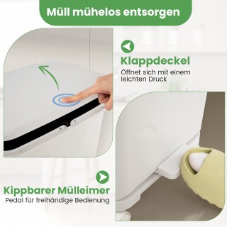 Costway Λευκός Κάδος Απορριμμάτων 36L με 2 Αφαιρούμενα Δοχεία και Α... Costway Λευκός Κάδος Απορριμμάτων 36L με 2 Αφαιρούμενα Δοχεία και Α...