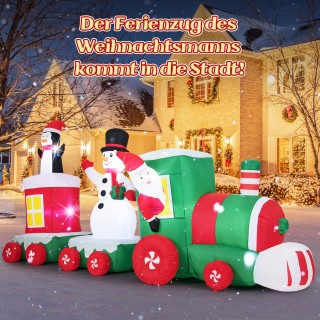 Costway 350 εκ. Φουσκωτό Χριστουγεννιάτικο Τρένο με Άγιο Βασίλη, Χι... Costway 350 εκ. Φουσκωτό Χριστουγεννιάτικο Τρένο με Άγιο Βασίλη, Χι...