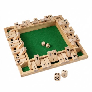 Costway Shut The Box Παιχνίδι με 2 Ζάρια για 2-4 Παίκτες, Αναδιπλού...