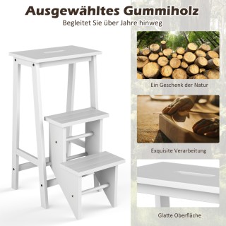 Costway Τριπλή Αναδιπλούμενη Σκάλα με Περιστρεφόμενα Σκαλοπάτια & Χ...