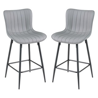 Costway Σετ 2 ψηλών σκαμπό κουζίνας με εργονομική πλάτη και επενδεδ...