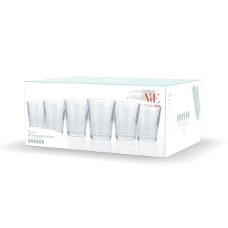 Villa DEste Σετ 6 ποτήρια νερού από γυαλί 350 ml με ρίγες Nice 591... Villa DEste Σετ 6 ποτήρια νερού από γυαλί 350 ml με ρίγες Nice 591...