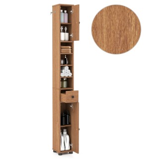 Costway Στενή Ντουλάπα Μπάνιου με 2 Πόρτες, 1 Συρτάρι & Ρυθμιζόμενα...