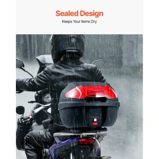 VEVOR 38L Μοτοσυκλετιστικό Κουτί Αποθήκευσης Ουράς με Αντανακλαστικ...