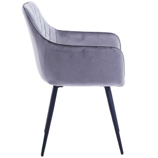 Shally Dogan  Σετ 2 Καρέκλες Τραπεζαρίας από Γκρι Βελούδο Εργονομικ...