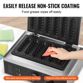 VEVOR  Επαγγελματική Συσκευή Παρασκευής Βάφλας/Λουκάνικου 1500W (6 ...