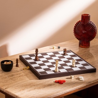 Atmosphera Σκάκι και Τάβλι πολυτελείας με ξύλινες φιγούρες και ζάρ... Atmosphera Σκάκι και Τάβλι πολυτελείας με ξύλινες φιγούρες και ζάρ...