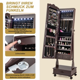 Κοαμηματοθήκη Επιδαπέδια με Καθρέφτη και LED Φωτισμό 45 x 35 x 157... Κοαμηματοθήκη Επιδαπέδια με Καθρέφτη και LED Φωτισμό 45 x 35 x 157...