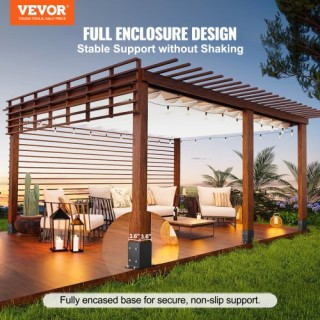 Βάσεις Στύλων VEVOR 101.6x101.6mm, Σετ 2τμχ, Μαύρες για Στήριξη Ξύλ...