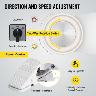 Ηλεκτρικός Τροχός Κεραμικής VEVOR 25CM με Πεντάλ και Αποσπώμενη Λεκ...