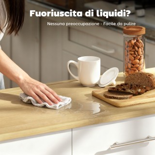 HOMCOM Νησίδα Κουζίνας με 5 Ρόδες, Θήκη για Πετσέτες, 2 Συρτάρια, 4...