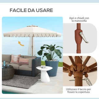 Outsunny Ομπρελόνι Κήπου με Μανιβέλα και Κλίση, Αεραγωγοί και 8 Ακτ... Outsunny Ομπρελόνι Κήπου με Μανιβέλα και Κλίση, Αεραγωγοί και 8 Ακτ...