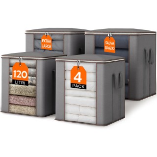 BAKAJI Σετ 4 Μεγάλοι Σακουλοθήκες 120L με Ενισχυμένες Λαβές για Οργ... BAKAJI Σετ 4 Μεγάλοι Σακουλοθήκες 120L με Ενισχυμένες Λαβές για Οργ...