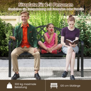 Costway Μεταλλικός Πάγκος Κήπου 2 Θέσεων με Πλάτη & Μπράτσα 128x54x... Costway Μεταλλικός Πάγκος Κήπου 2 Θέσεων με Πλάτη & Μπράτσα 128x54x...