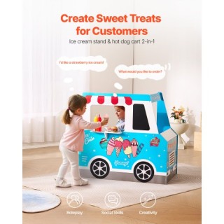 VEVOR Ξύλινο Παιχνίδι Παγωτατζίδικου Οχήματος για Παιδιά 3-7 Ετών D...