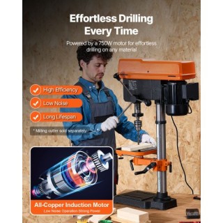 VEVOR 304,8 χιλ. Επιτραπέζιο Δράπανο, 750W, Μεταβλητή Ταχύτητα 340-...