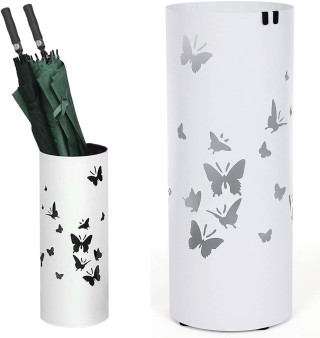 BAKAJI Στρογγυλή βάση ομπρελοθήκης από λευκό σίδερο με δίσκο συλλο... BAKAJI Στρογγυλή βάση ομπρελοθήκης από λευκό σίδερο με δίσκο συλλο...