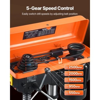 VEVOR Επιτραπέζιο Πιεστύλιο 254mm με Ρυθμιζόμενη Ταχύτητα και Κινητ...