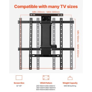 VEVOR Ηλεκτρική Βάση Τηλεόρασης με Τζάκι 32-65 ιντσών Μαύρη DDDSZJB... VEVOR Ηλεκτρική Βάση Τηλεόρασης με Τζάκι 32-65 ιντσών Μαύρη DDDSZJB...
