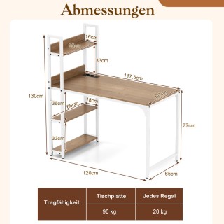 Costway Πολυλειτουργικό Γραφείο Υπολογιστή με Ενσωματωμένη Πρίζα, Ρ...
