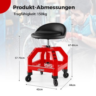 Costway Άνετο και Ρυθμιζόμενο Σκαμπό Μηχανικού με Αποθηκευτικό Χώρο...