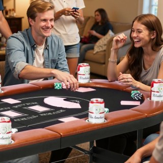 VEVOR Πτυσσόμενο Τραπέζι Πόκερ 1828.8 mm για 8 Παίκτες Καζίνο Τέξας...