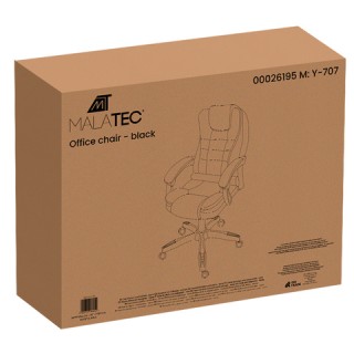 Malatec Καρέκλα Γραφείου Με Περιστρεφόμενη Βάση και Υποπόδιο Μαύρη ...