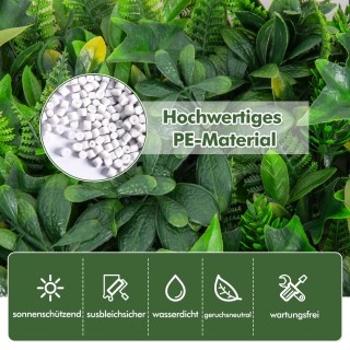 Costway Τεχνητός Φράκτης με 4 Πάνελ Faux-Πυξάρι 50 x 50 cm με 7 Είδ...