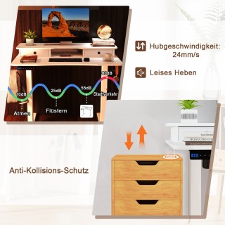 Costway Προσαρμόσιμο Γραφείο  100 x 60 x 122 εκ.με Βάση Οθόνης, Συρ...