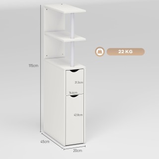 HOMCOM Στήλη Μπάνιου Εξοικονόμησης Χώρου με 2 Συρτάρια και Ανοιχτά ... HOMCOM Στήλη Μπάνιου Εξοικονόμησης Χώρου με 2 Συρτάρια και Ανοιχτά ...