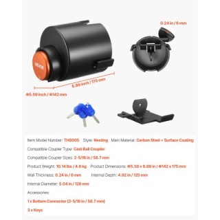 VEVOR Βαρέως Τύπου Κλείδωμα Κουμπώματος Τρέιλερ για 2-5/16 Ίντσες Q... VEVOR Βαρέως Τύπου Κλείδωμα Κουμπώματος Τρέιλερ για 2-5/16 Ίντσες Q...