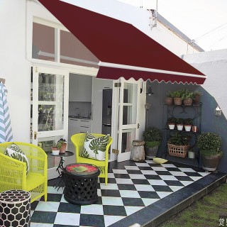 Costway Μαρικίζα με Μανιβέλα 400 x 250 cm σε Κρασί Χρώμα NP11203WN