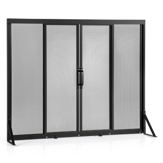 Costway Μεταλλική Προστασία Τζακιού με Τρίγωνο Πλαίσιο 96 x 79 cm H...