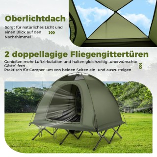 Costway Διπλό Πτυσσόμενο Κρεβάτι με Τέντα και Θήκη Μεταφοράς NP12573GN