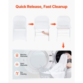 VEVOR Καλύμματα Καρεκλών Λευκά, Ελαστικά 150 Τεμαχίων, 17.72 x 18.1...