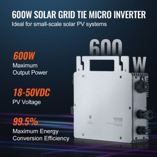 VEVOR Ηλιακός Μικρομετατροπέας 600W IP67 με Απομακρυσμένη Παρακολού... VEVOR Ηλιακός Μικρομετατροπέας 600W IP67 με Απομακρυσμένη Παρακολού...