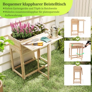 Costway Ξύλινη Υπερυψωμένη Ζαρντινιέρα με Πτυσσόμενο Τραπέζι και Απ... Costway Ξύλινη Υπερυψωμένη Ζαρντινιέρα με Πτυσσόμενο Τραπέζι και Απ...