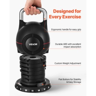 VEVOR Ρυθμιζόμενο Kettlebell με 7 Επίπεδα Βάρους (2-20 kg) HLKDHS20... VEVOR Ρυθμιζόμενο Kettlebell με 7 Επίπεδα Βάρους (2-20 kg) HLKDHS20...