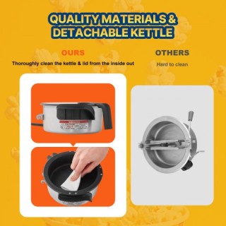 VEVOR Μηχανή Παρασκευής Ποπκόρν Επιτραπέζια 480W 4 Oz Μαύρη TSBMHJH...