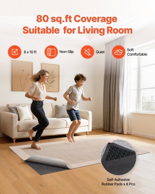 VEVOR Αντιολισθητικό Πατάκι Χαλιού 2.44 x 3.05 m με Διπλή Επιφάνεια...