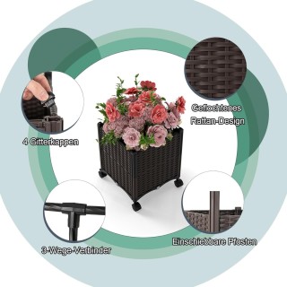 Costway Πέργκολα Κήπου με Μεταλλικό Καφασωτό και 2 Φυτοδοχεία GT4354