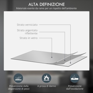 Kleankin Καθρέφτης Μπάνιου με Ρυθμιζόμενα LED Φώτα, Διακόπτες Αφής ...