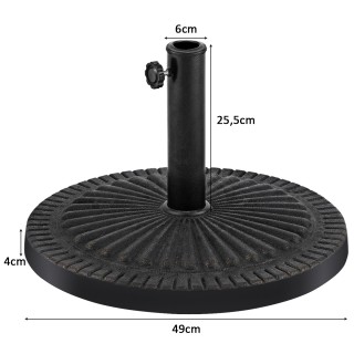 Costway Στρογγυλή Βάση Ομπρέλας Φ49cm με Σφιγκτήρα και Ανθεκτική Σι...