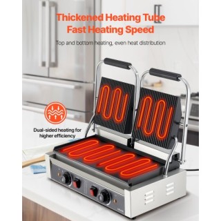 VEVOR Επαγγελματική Τοστιέρα Γκριλ με Πλάκα 48x23cm SYYBDBL3600WZ5A...