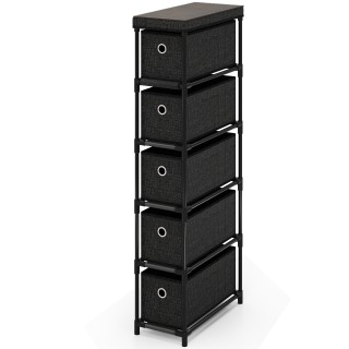 Costway Στενή Συρταριέρα με 5 Συρτάρια - Λεπτός Πύργος Αποθήκευσης ...